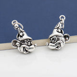 925 Sterling Silver Mouse Dangle Charm Small Hole Bracelet DIY