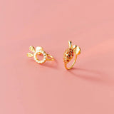 Sterling Silver Rabbit and Carrot Ear Cuffs for Women Girls