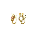 Sterling Silver Rabbit and Carrot Ear Cuffs for Women Girls