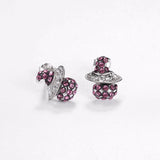 925 Silver Witch Hat Crystal Stud Earrings Halloween Jewelry