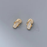 925 Silver Zircon Slippers Stud Earrings Flip Flops Hypoallergenic Jewelry