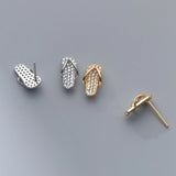 925 Silver Zircon Slippers Stud Earrings Flip Flops Hypoallergenic Jewelry