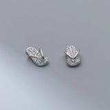 925 Silver Zircon Slippers Stud Earrings Flip Flops Hypoallergenic Jewelry