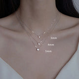 925 Silver Single Zircon Choker Necklace Women Girls Birthday Gift