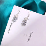 925 Silver Dangle Earrings Star Zirconia Shine Fantasy Light