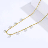 925 Silver CZ Round Circle Pendant Necklace Women Jewelry