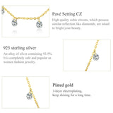 925 Silver CZ Round Circle Pendant Necklace Women Jewelry