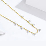925 Silver CZ Round Circle Pendant Necklace Women Jewelry