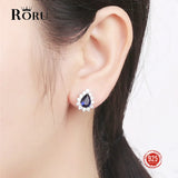 925 Silver CZ Stud Earrings for Women Wedding Jewelry
