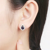 925 Silver CZ Stud Earrings for Women Wedding Jewelry