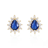 925 Silver CZ Stud Earrings for Women Wedding Jewelry