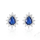 925 Silver CZ Stud Earrings for Women Wedding Jewelry