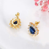925 Silver CZ Stud Earrings for Women Wedding Jewelry