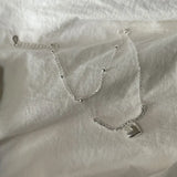 925 Sterling Silver Double Beads Chain Anklets for Woman Heart Ankle Bracelet