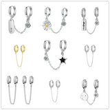 925 Silver Double Chain Clip-On Ear Cuff for Women