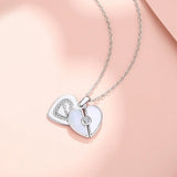 925 Silver Double Heart Love Pendant Necklace For Women