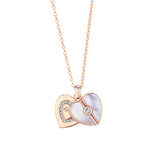925 Silver Double Heart Love Pendant Necklace For Women