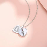 925 Silver Double Heart Love Pendant Necklace For Women