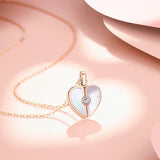 925 Silver Double Heart Love Pendant Necklace For Women