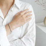 925 Silver Double Hook Box Chain Bracelet Women Fine Jewelry
