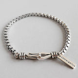 925 Silver Double Hook Box Chain Bracelet Women Fine Jewelry