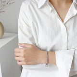 925 Silver Double Hook Box Chain Bracelet Women Fine Jewelry