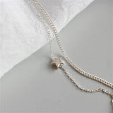925 Sterling Silver Double Layer Star Anklets For Women