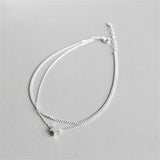 925 Sterling Silver Double Layer Star Anklets For Women