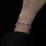 925 Silver Double Layered Beads Bracelet Box Chain Hypoallergenic Jewelry
