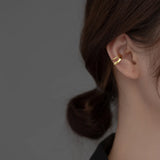 925 Sterling Silver Double Layered Ear Cuffs Non-Pierced Cartilage Earrings