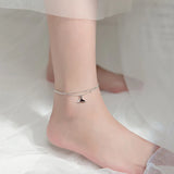 925 Silver Mermaid Tail Anklet Beach Jewelry