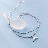 925 Silver Mermaid Tail Anklet Beach Jewelry