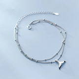 925 Silver Mermaid Tail Anklet Beach Jewelry
