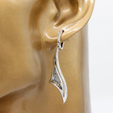 925 Sterling Silver Clear CZ Geometric Shape Tassel Dangle Earrings