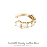 925 Silver Ear Cuff Zircon Clip Earrings Women Fine Jewelry
