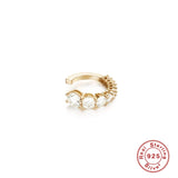 925 Silver Ear Cuff Zircon Clip Earrings Women Fine Jewelry
