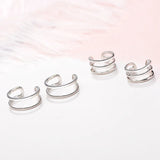 925 Sterling Silver Ear Cuff Earrings Non-Pierced Cartilage Clip On for Women