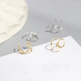 925 Sterling Silver Ear Cuff Earrings Non-Pierced Cartilage Clip On for Women