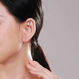 925 Silver Colorful Zircon Ear Cuff Wrap Earrings