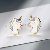 925 Silver Unicorn Stud Earrings for Women Girls, Party Jewelry Gift