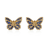 925 Silver Butterfly Zircon Studs Sweet Fine Jewelry Gift Women
