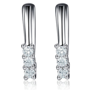 925 Silver Crystal Zircon Mini Clip Earrings for Women Girls