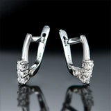 925 Silver Crystal Zircon Mini Clip Earrings for Women Girls