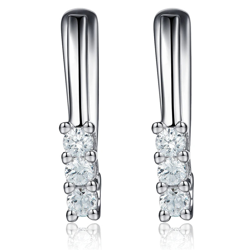 925 Silver Crystal Zircon Mini Clip Earrings for Women Girls