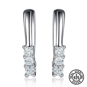 925 Silver Crystal Zircon Mini Clip Earrings for Women Girls