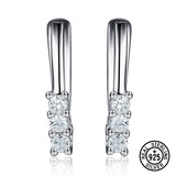 925 Silver Crystal Zircon Mini Clip Earrings for Women Girls