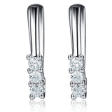 925 Silver Crystal Zircon Mini Clip Earrings for Women Girls