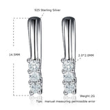 925 Silver Crystal Zircon Mini Clip Earrings for Women Girls