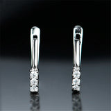 925 Silver Crystal Zircon Mini Clip Earrings for Women Girls