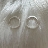 925 Silver Earrings Frosted Circle Hoop Jewelry for Women